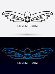  Swimming Butterfly graphic vector.