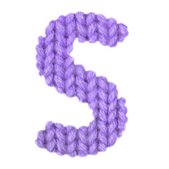 Letter S english alphabet, color purple