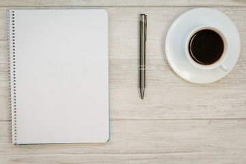 Business desktop objects on a grey table