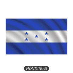 Waving Honduras flag on a white background. Vector illustration