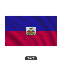 Waving Haiti flag on a white background. Vector illustration