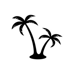 Obraz premium Palm trees black silhouette