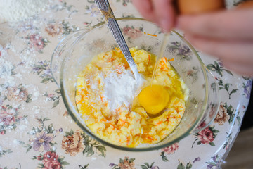 preparation dough for cookies in christmas style beautiful view.