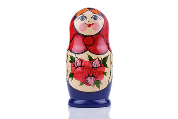 Russian doll - matryoshka isolated on a white background 
