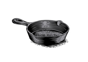 Black cast iron pan