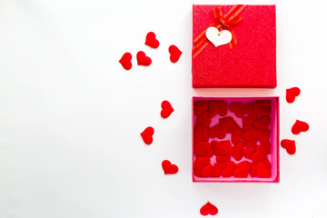 Smartphone with calendar at Valentine's day date in gift box