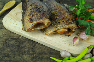 grilled snakeskin fish, Asian food and cuisine