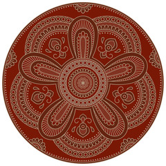 Vector color mandala. Mehndi style.