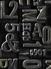 Metal Letterpress Types. 