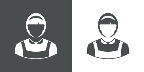 Icono plano silueta doncella gris y blanco