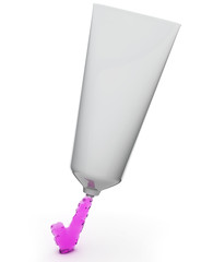 pink gel from a tube on a white background 3d render