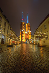 Fototapeta na wymiar Katedra na Ostrowie Tumskim Wrocław,Polska.