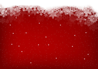 Horizontal Christmas background with openwork snowflakes and place for text. Vector illustration.