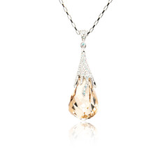 Diamond pendant isolated on white