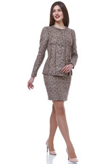 Fashion style woman perfect body shape brunette hair wear