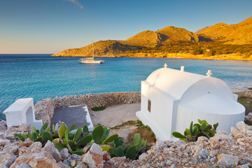 Church on Halki island in Dodecanese archipelago, Greece.