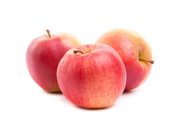 Red and yellow apple isolated on white background