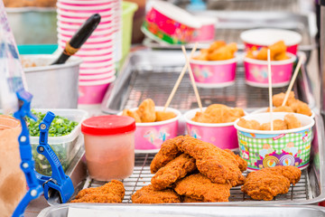 Chicken Pop in box for sell on street food