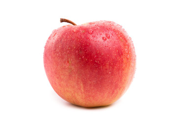 Red and yellow apple isolated on white background