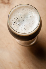 Imperial stout on wood