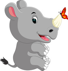 Fototapeta premium cute rhino cartoon