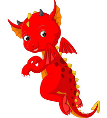 Fototapeta premium Cute baby dragon cartoon