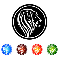lion head, lion vector logo design