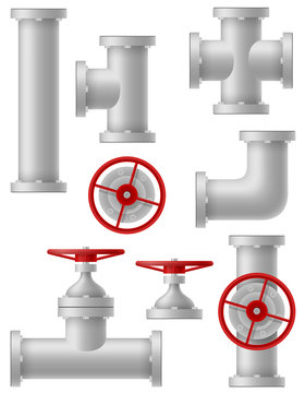 industry metalic pipes vector illustration