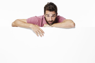 Disbelieving dude looking at camera