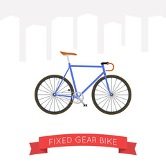 Vector illustration of Fixed Gear Bike in flat style.