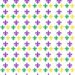 Mardi Gras Carnival seamless pattern with fleur-de-lis. Mardi Gras endless background, texture, wallpaper. Vector illustration © Lucia Fox