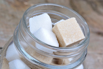 Jar with sugar cubes