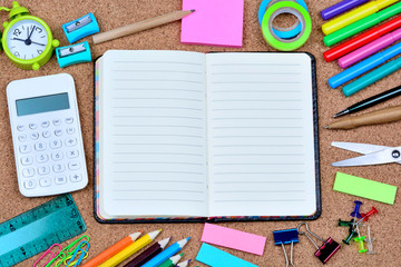 Many objects school on cork