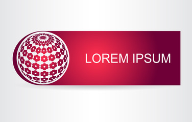Logo stylized spherical surface with abstract shapes