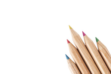 Obraz premium Colored pencils isolated on white background