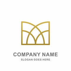 Geometric Square Circle Strips Letter M Pattern Interior Motif Decoration Business Company Stock Vector Logo Design Template 