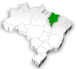 Brazilian map with Maranhao state highlighted