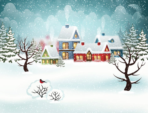 Winter village. Christmas holidays