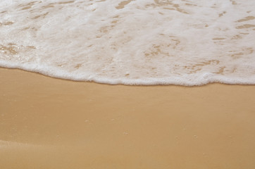 Copy space of smooth wave sunset beach.