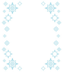 Large frame winter with snowflakes. 