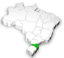 Brazilian map with Santa Catarina state highlighted