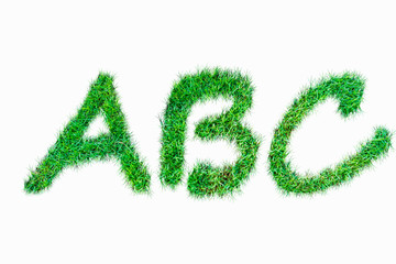 Fototapeta premium Green nature real grasss abc font.