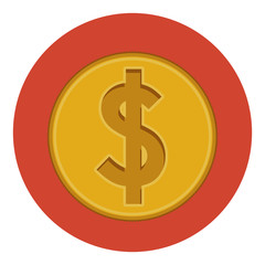 Coin icon. Money financial item commerce market and buy theme. Isolated design. Vector illustration