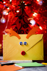 reindeer-shaped letter to santa