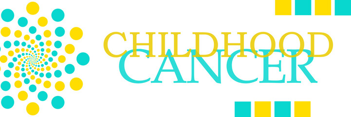 Childhood Cancer Turquoise Yellow Dots Horizontal 
