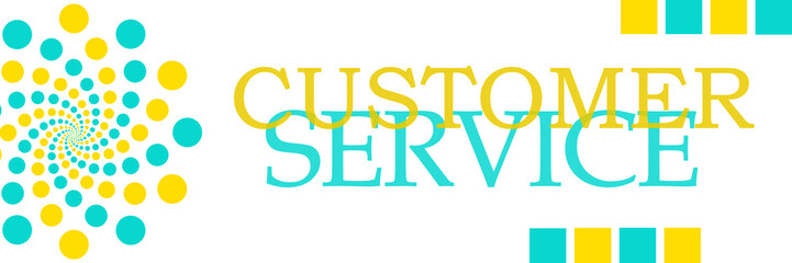 Customer Service Turquoise Yellow Dots Horizontal 
