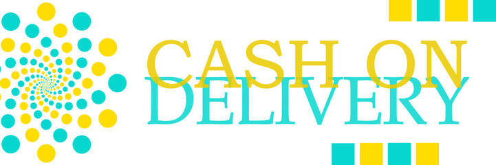 Cash On Delivery Turquoise Yellow Dots Horizontal 