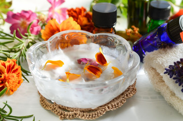 moisturizing cream with herbs and essential oils