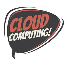 cloud computing retro speech balloon