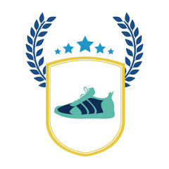 Running shoes icon. Healthy lifestyle fitness gym and bodybuilding theme. Isolated design. Vector illustration